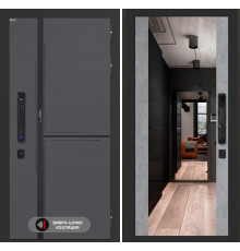 Входная дверь Лаб 3 Смарт с зеркалом Максимум - Бетон светлый