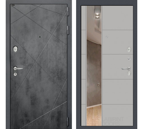 Входная дверь Лофт с Зеркалом 19 - Грей софт