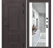 Входная дверь Полярис лайт с зеркалом Максимум - Белый софт