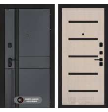 Входная дверь Эволаб 01 - Беленый дуб, стекло черное